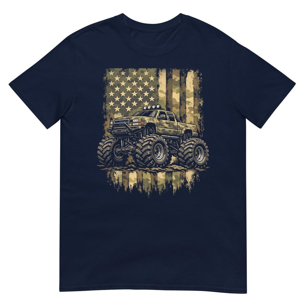 Retro Monster Trucks Vintage Monster Truck Usa American Flag Tshirt S