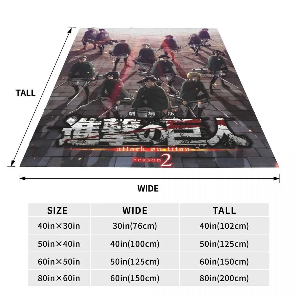Attack On Titan Anime Manga Blanket Shingeki no kyojin Fleece Throw Blanket Bedroom Sofa Printed Ultra-Soft Warm Bedspreads