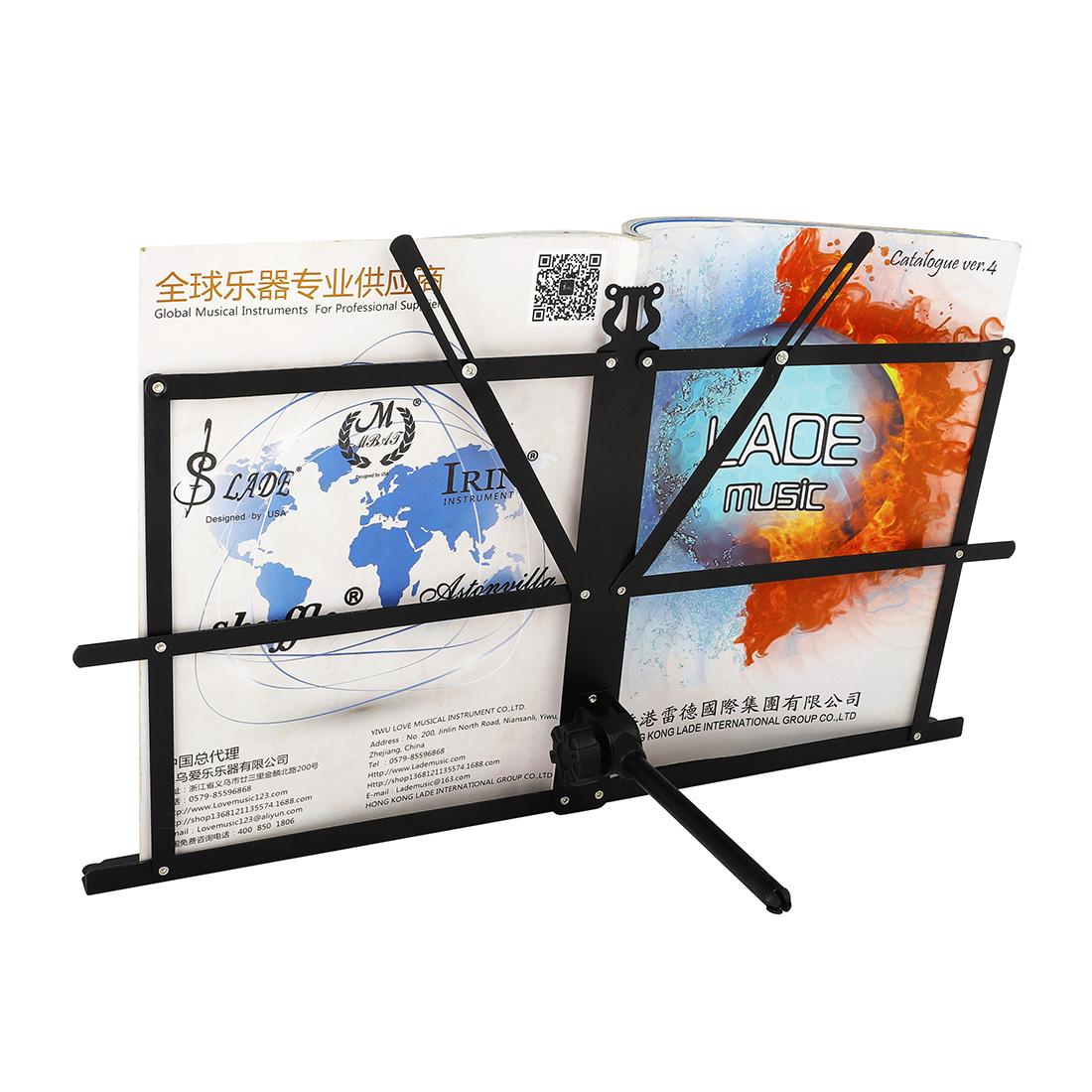 M MBAT Desktop Folding Sheet Music Stand Black Portable Metal Sheet Music Stand Folding Book Stand Sheet Music Accessories