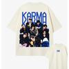 KPOP Stray Kids SKZ Karma Men's T-shirt 2026 Summer New Men's Women's Fashion Casual Cotton Oversized T-shirt Street Wear Y2K