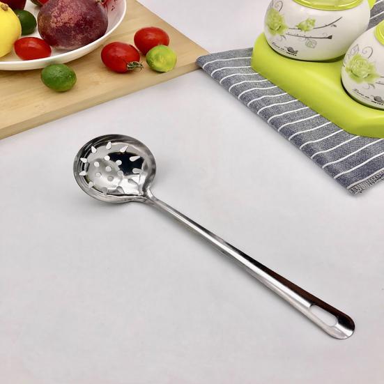 Soup Ladle Colander Resistant Spoon High Temperature Handle Long Stainless Steel Hanging Hot