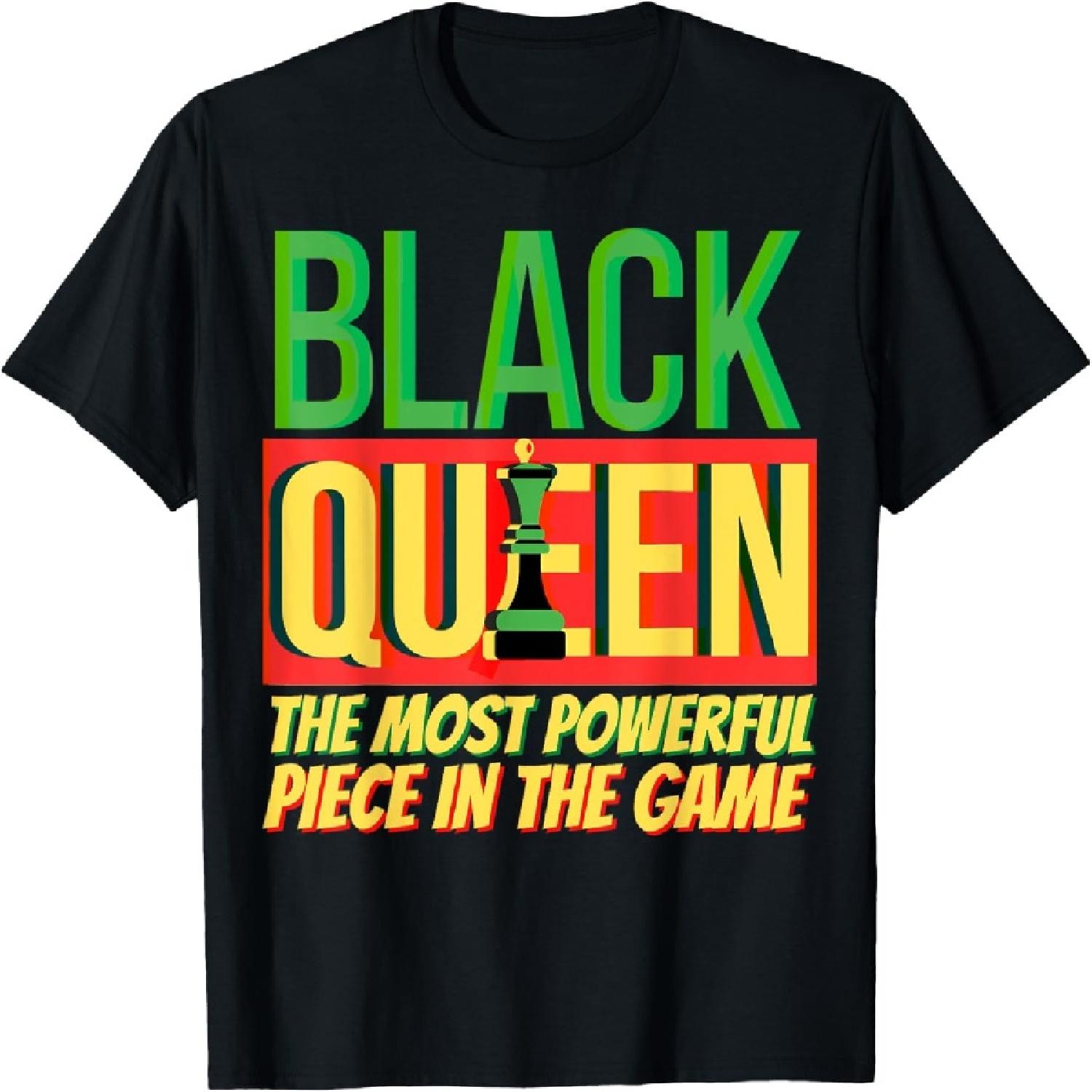 

Black Queen The Most Powerful Piece In The Game Melanin Girl T-Shirt XXXXXL чёрный