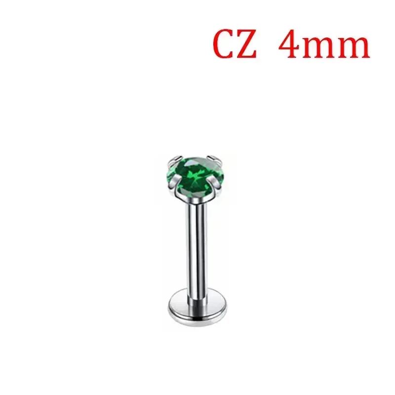 1 Stück G23 Titan Piercing CZ Stein Innen Gewinde Labret Monroe Lippenring Tragus Nagel Helix Ohrstecker 16G 18G Körperschmuck