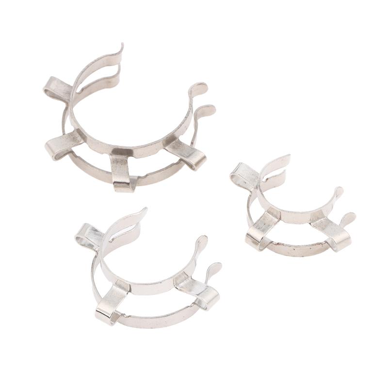 1Pc Stainless Steel Standard Ground Mouth Clip Caliber 14#19#24#29#34#45# Laboratory Clamp Heat Resisting Ground Clip Adapter