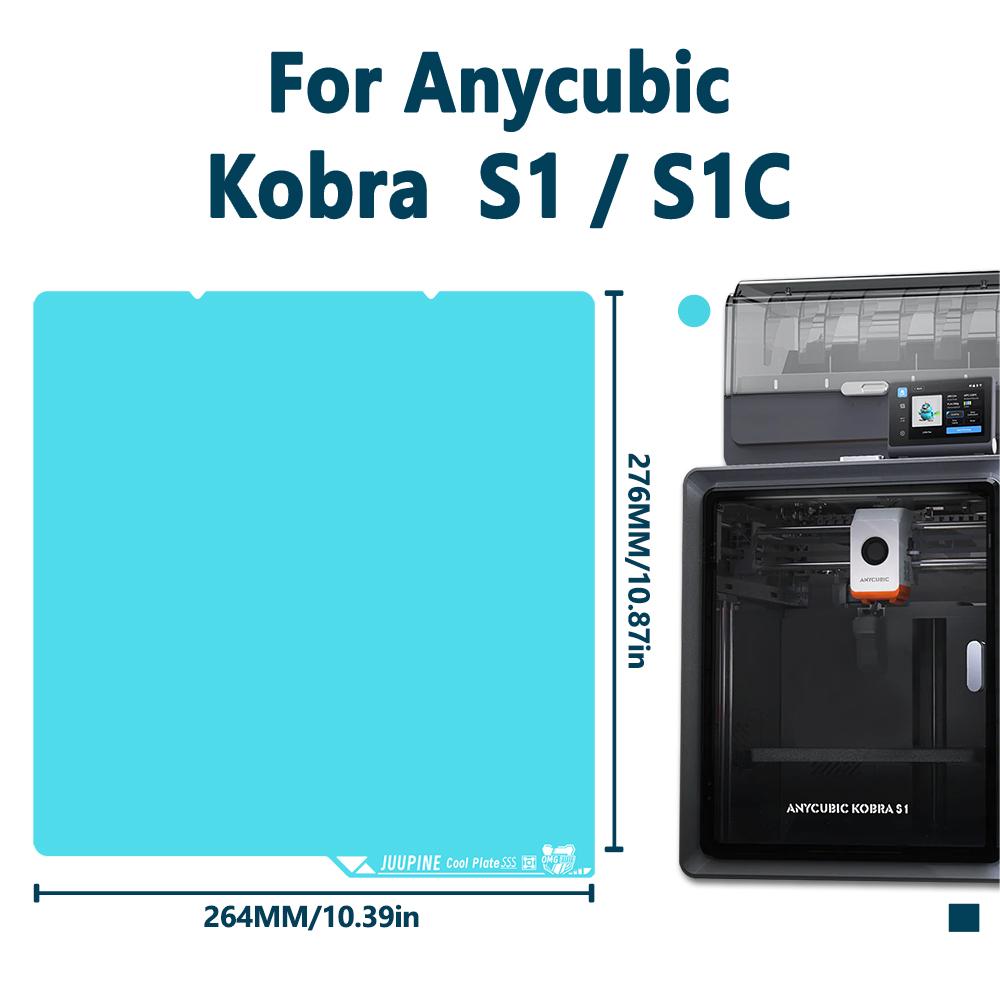 Juupine OMG Glacier for Anycubic Kobra 3 V2 Build Plate Upgrade Kobra 3V2 Cool Plate PLA PETG Superior First-Layer Adhesion