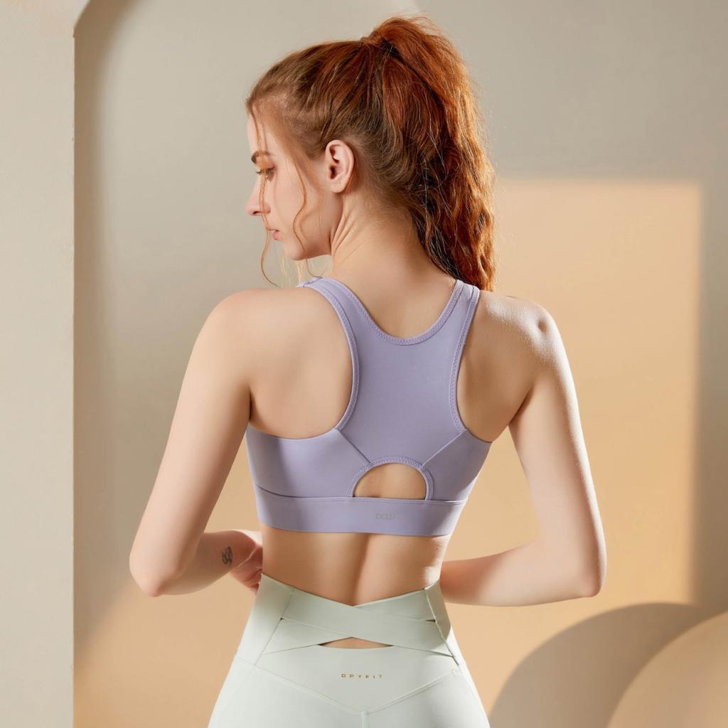 Women High Impact Shockproof Front Zipper Sports Bra For Running Fitness Training