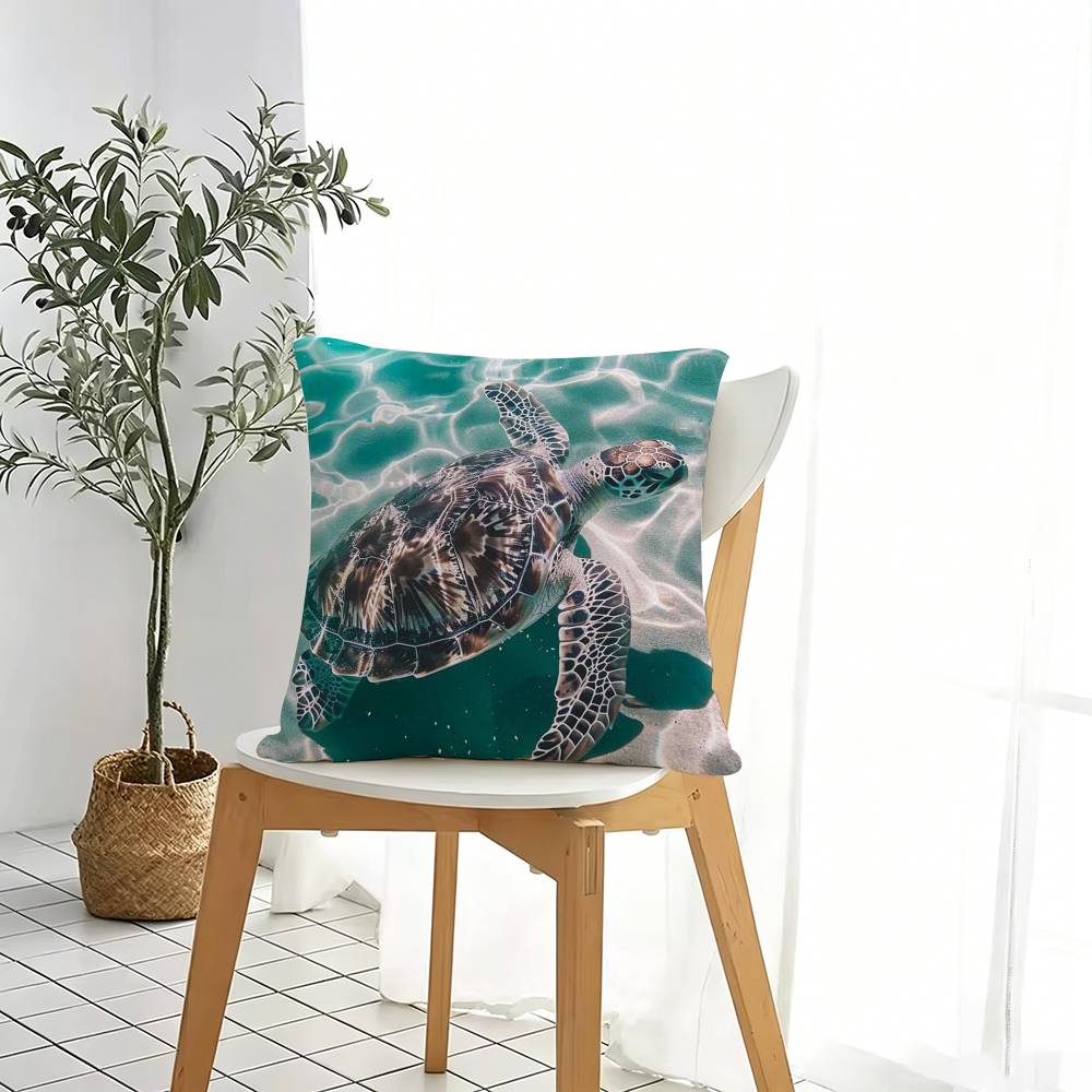 Fresh Ocean Shells Pillow Case Square DoubleSided Sofa Cushion Cover Bedroom Bedside Pillow Gift