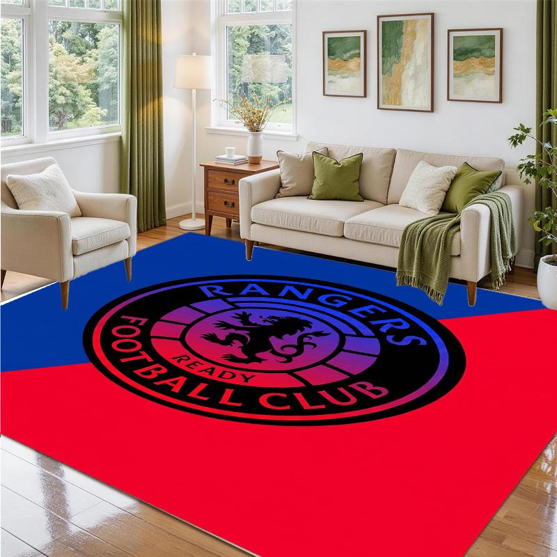 Rangers FC Design Crystal Velvet Rug Soft Decorative Mat for Bedroom Entrance