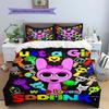 Just A Girl Who Loves Sprunki Colorful Cartoon Character Print 3 Pieces Duvet Cover Set Game Anime Bedding Bedroom Decor Without Pillow Core Comforter