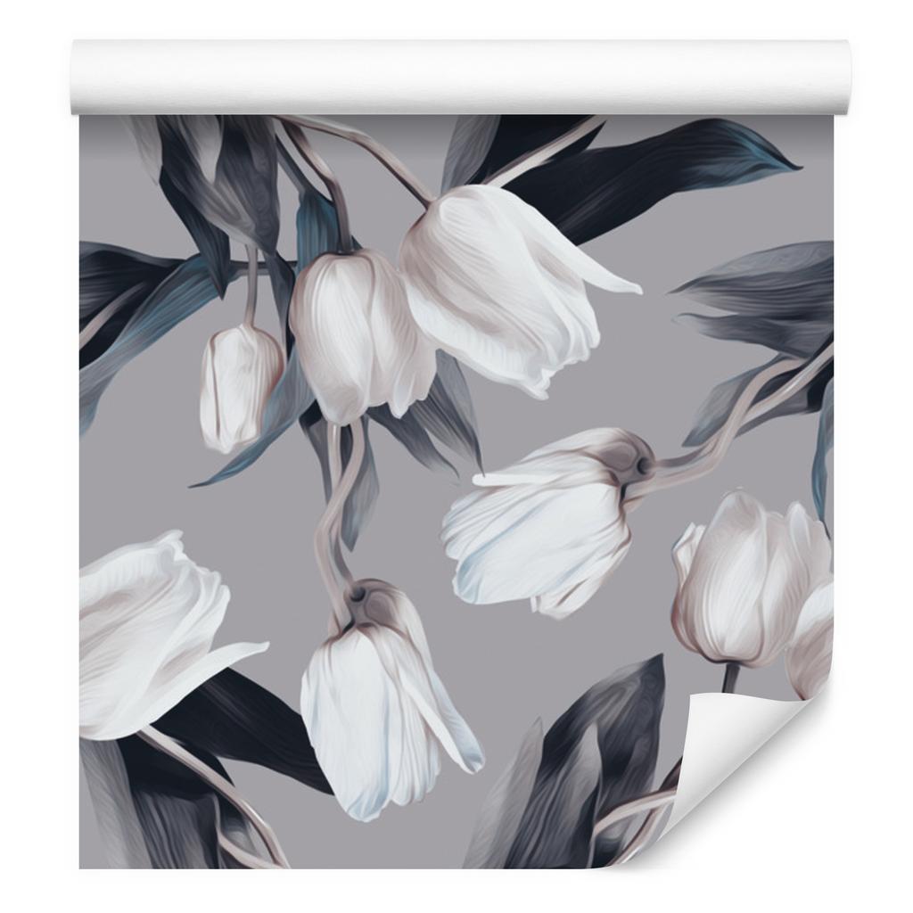 Painted Tulips Wallpaper for Living Room and Bedroom 50x1000