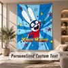 Simon Super Rabbit Tapestry, Personalized Custom Text, Wall Hanging Tapestry For Living Room Home Wall Decor