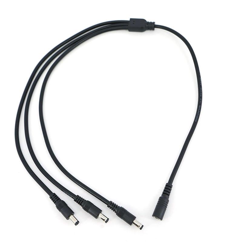 0.7m 18awg DC female to 3 way male power Supply Splitter Cable 1 Female to 3 Male connector CCTV Accessories extend Adapter 70cm