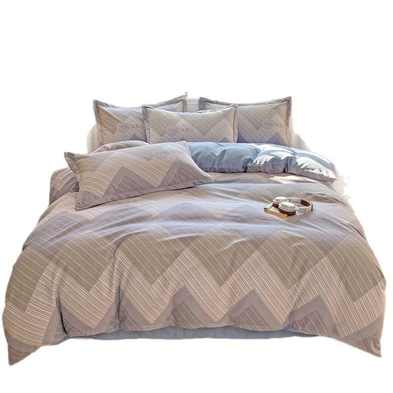 Category A 100% Cotton Brushed Four-Piece Bedding Set, Duvet Cover, Pure Cotton, Spring and Autumn Thickened Bedding