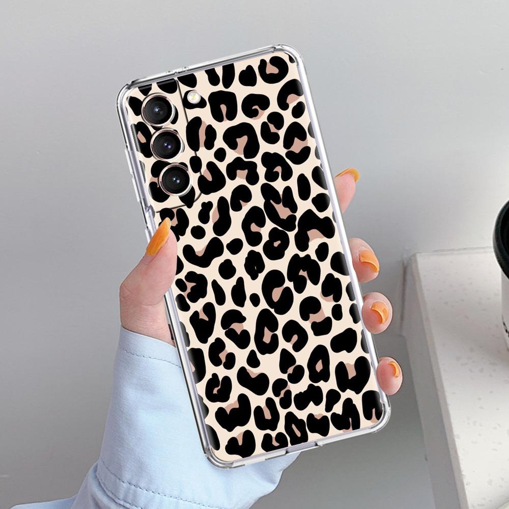 Phone Case For Samsung Galaxy S26 S25 S24 S23 S22 Ultra S20 S21 FE 5G Plus Soft Clear Cover Sexy Trendy Leopard Print