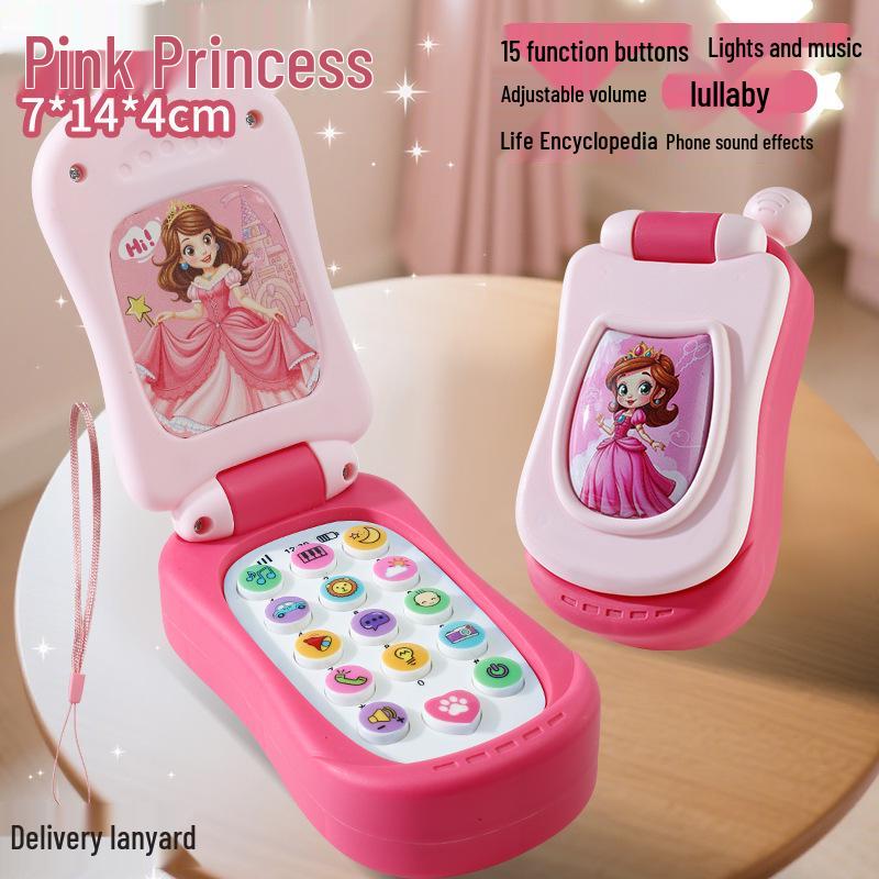 Children's Multifunctional Educational Music Phone Toy with Cartoon Lights