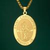 LIKGREAT Religious ST.Christopher Protect Us Medal Necklace Stainless Steel Catholic Saint Amulet Pendant Jewelry