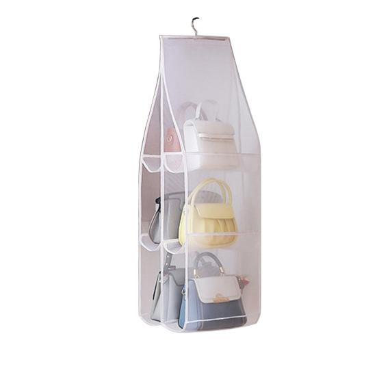 

Пылезащитный прозрачный крючок для сумок-органайзеров с 6/8 карманами, подвесной держатель для сумок, хозяйственные принадлежности B