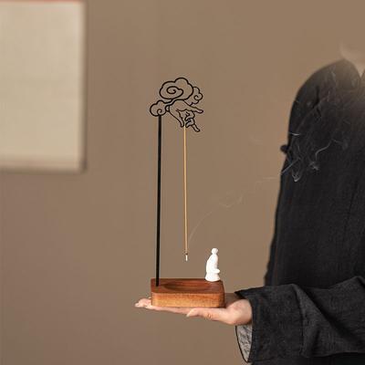 Creative Bergamot Upside Down Incense Burner Incense Stick Holder Wooden Round Incense Tray Ornament Bedroom Home Yoga Decor
