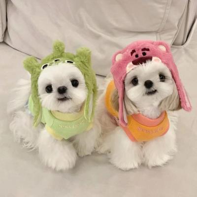 Gorro decorativo divertido con dibujos animados de gato, gorro para perro y gato, artefacto divertido y bonito para mascotas, gorro de felpa cálido para mascotas, accesorios para fotos de mascotas