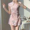 Xia Yu Wei Qi Ji Lotus Fragrance New Chinese Style National Waist Slimming Belly-covering Skirt Conservative One-piece Swimming Suit Female