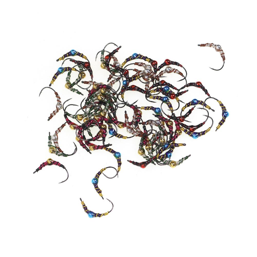 #9 Brass Bead Epoxy Chironomid Buzzer Nymph Fly, Midge Pupa Fast Sinking Fly Fishing Flies for Trout Grayling Bass