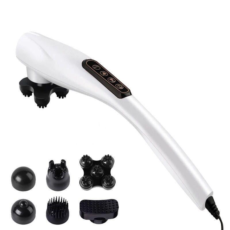 Handheld Back Massager Portable Electric Massage Stick Deep Tissue Massage for Back Neck Shoulders Full Body 12 Modes 6 Heads