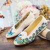 Pointed Shoes, Single Shoes, Sequined Peacock Embroidered Flowers, Ethnic Style Embroidered Cloth Shoes, Spring and Summer Low-heeled Women's Shoes