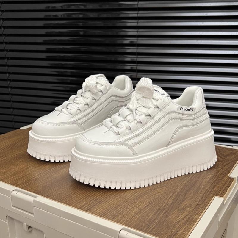 Thick-soled heightening little white shoes women's autumn new versatile muffin shoes fashion college style casual shoes women