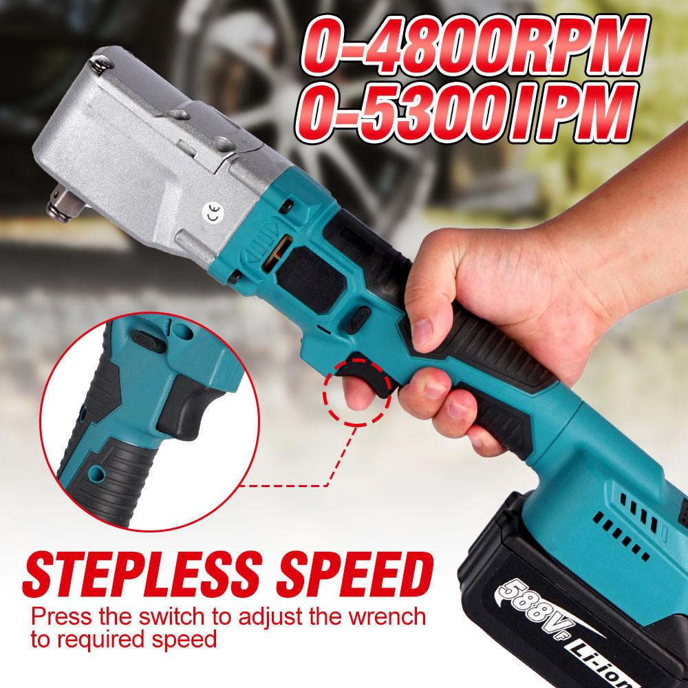 2400W 1000NM 1/2'' Screwdriver Car Repair Power Tool Electric Ratchet Wrench Ratchet Wrench Set