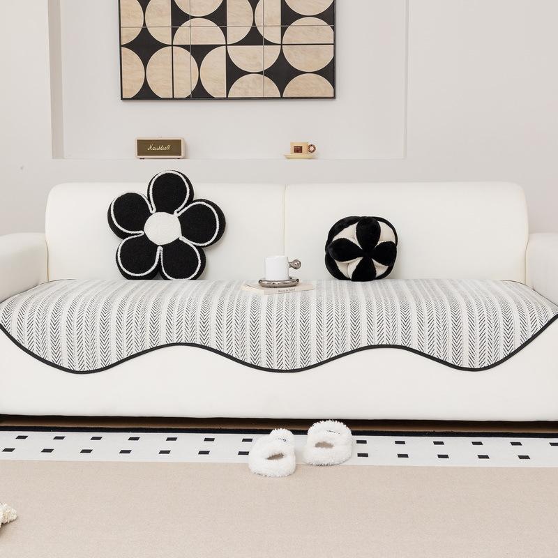 Special-Shaped Sofa Cushion, Universal Cushion For All Seasons, Irregular Straight Row Leather, Retro Light Luxury, High-End Sofa Cloth Cover