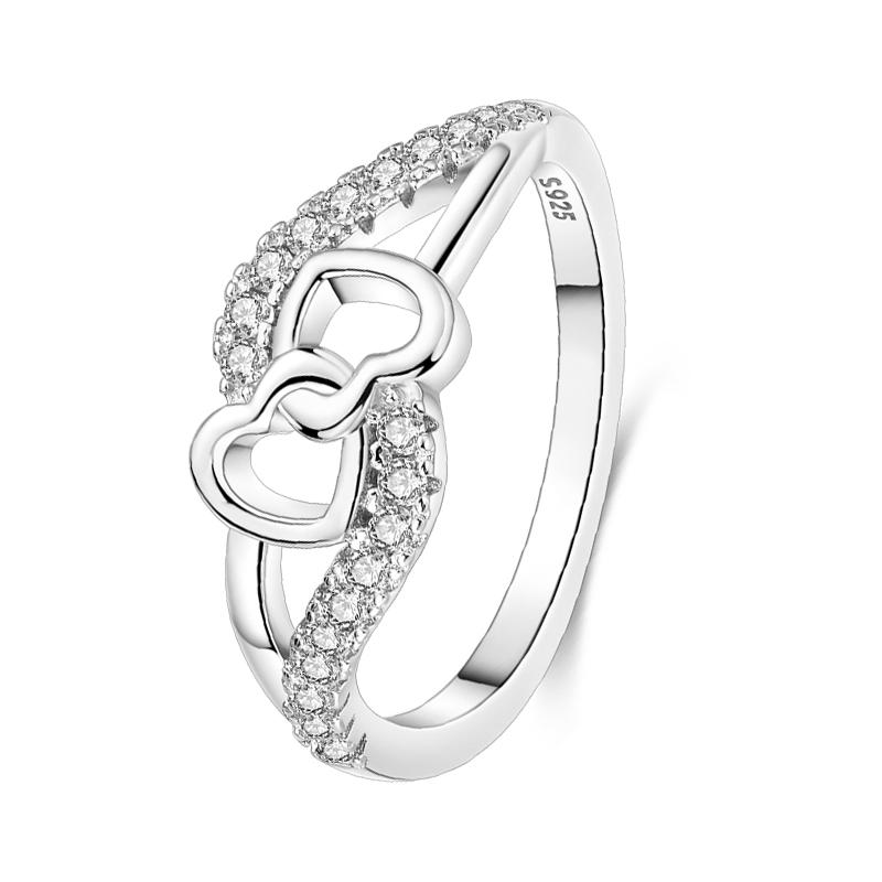 Rings For Women 925 Silver Color Zircon Winding Line Geometric Star Ring Engagement Wedding Romantic Valentine Fine Jewelry Gift