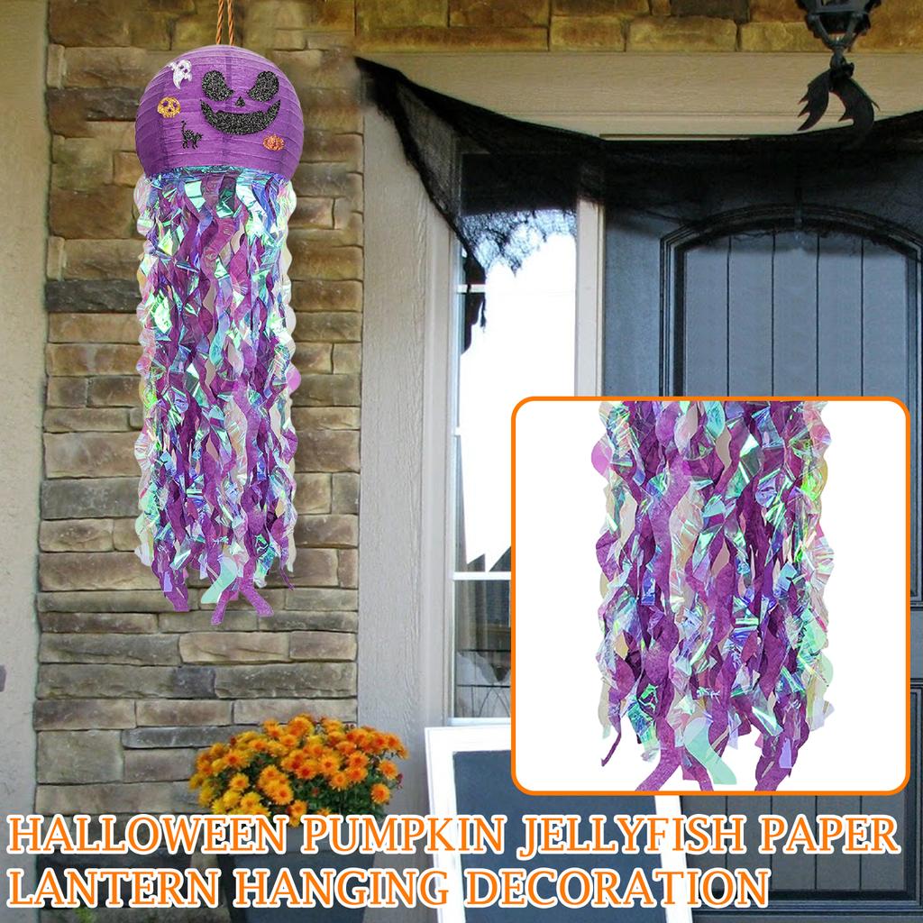 Halloween Pumpkin Jellyfish Paper Lanter-n Hanging Decoration