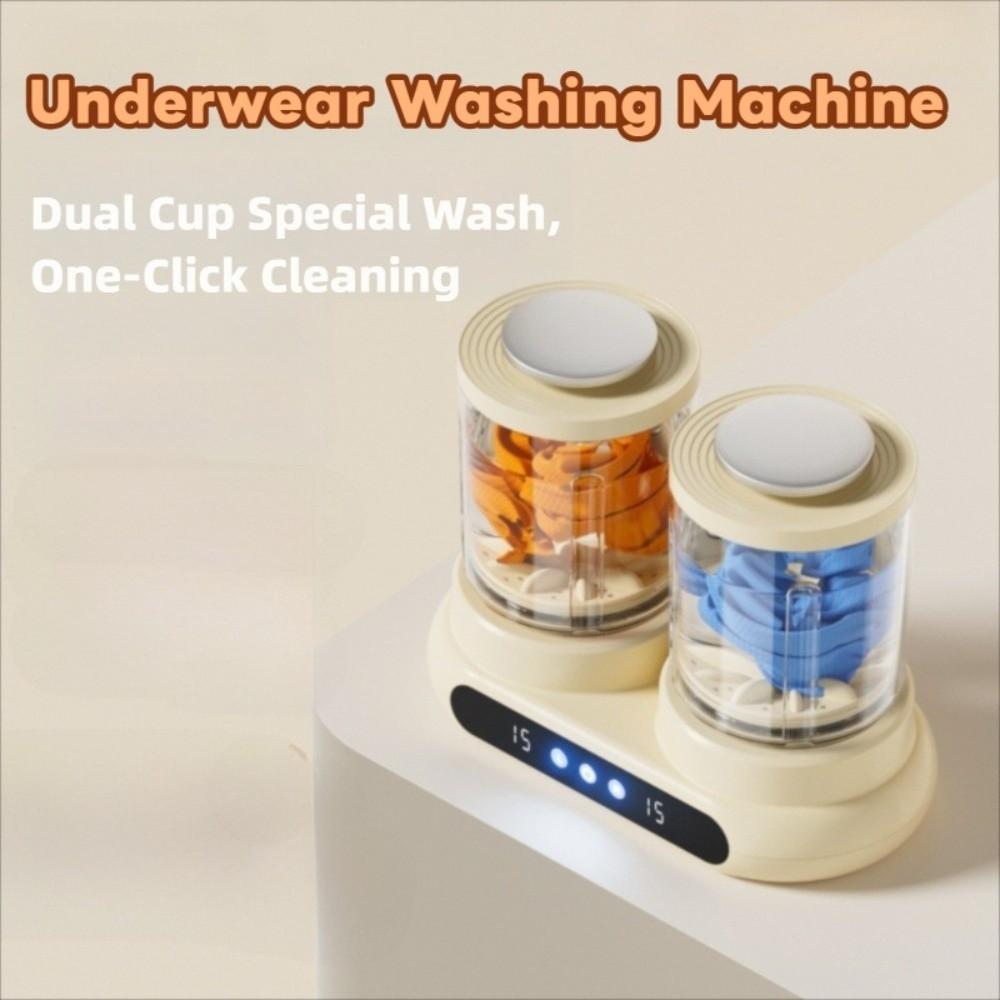 Rotating Dual-bucket Laundry Cup Compact Travel Mini Washer Underwear and Socks Washer  Dormitory