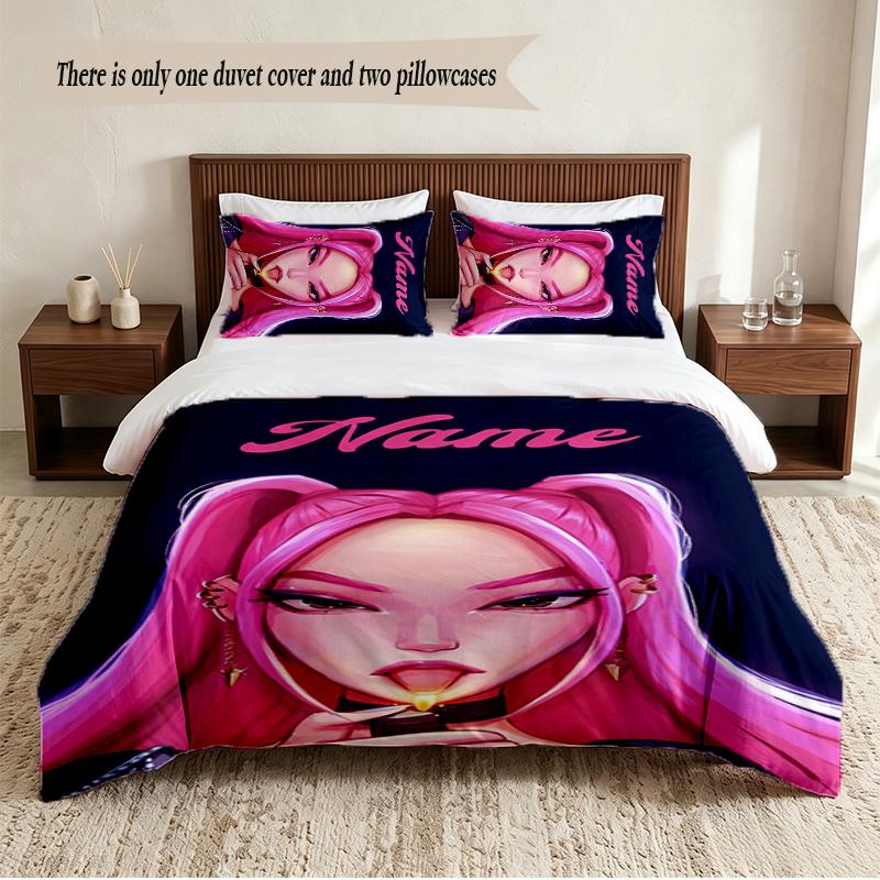 Mira Set Biancheria da Letto Personalizzato con Nome 3 Pezzi Morbido Copripiumino per Camera da Letto Decorazione per la Casa