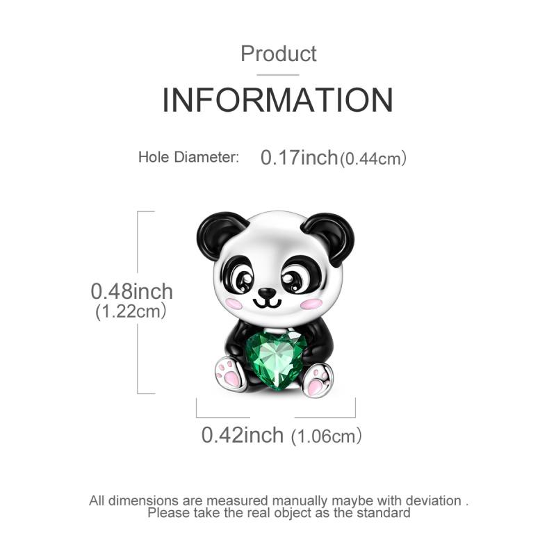 Genuine Copper Four-Leaf Clover Green Bead Adorable Panda Pendant Piece Bead Components Suitable For Authentic Decorative Charms Bracelet Style