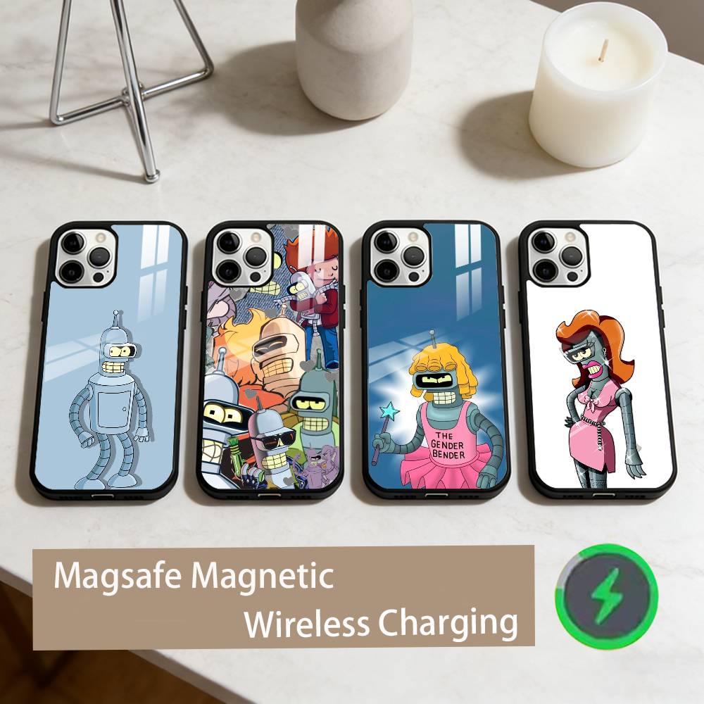 C-Cute B-Bender Robot Phone Case For iPhone17,16,15,14,13,12,11 Plus,Pro Max Magnetic For Magsafe Wireless Charging
