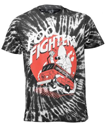 Oficjalna Koszulka Foo Fighters Czerwony Autobus Tie Dye Logo Rockowe Dave Grohl Nowa