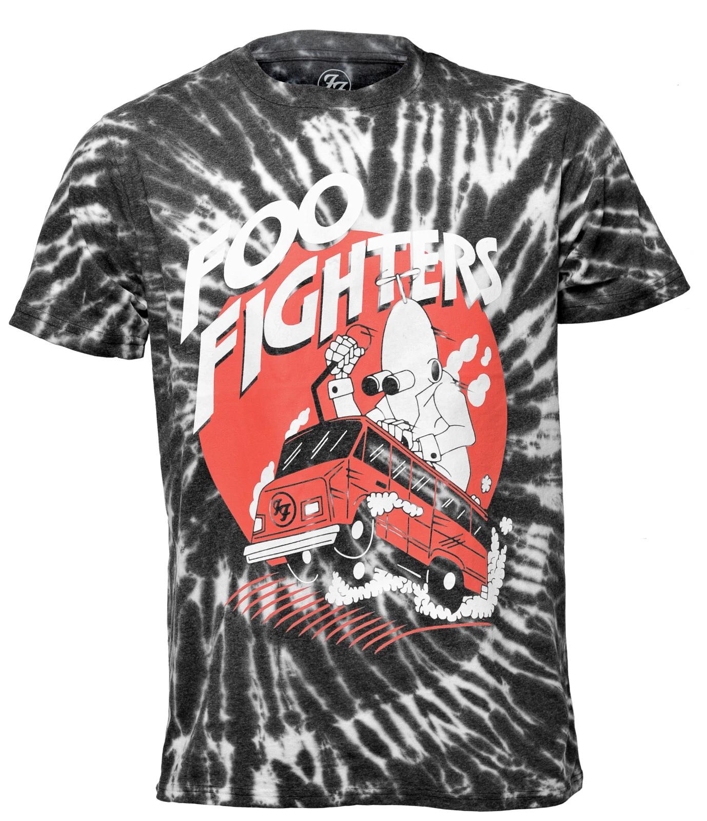 

Official Foo Fighters T Shirt Speeding Red Bus Tie Dye Rock Logo Dave Grohl New S