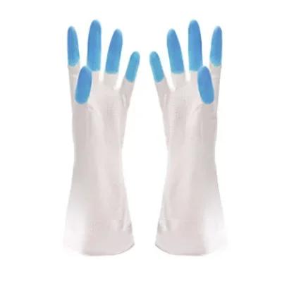 Kitchen Durable Waterproof Gloves Dishwashing Housework Cleaning Gloves Non-slip Thin Rubber Gloves синий