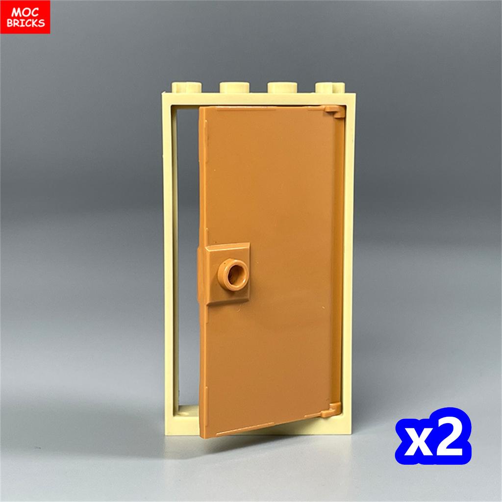 MOC Bricks Door 1x4x6 Window Fence Gate DIY Garden House Architecture Accessories Building Blocks Children's Toys