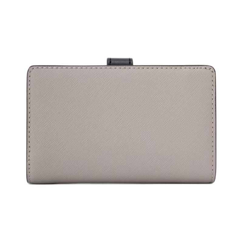 MICHAEL KORS Greenwich Silver Brand Tag Bifold Design Cowhide Wallet Medium Women's Gray