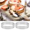 Pachet de 10 Inele pentru Tort din Oțel Inoxidabil 12 cm cu Găuri 304 Argintii Forme de Copt pentru Torturi Quiche-uri Patiserii Musse Utilizare în Bucătărie