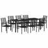 Garden Dining Set 9 pcs Black Powder Coated Steel