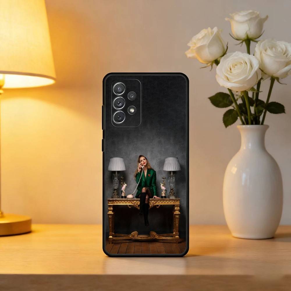 

J-Juno Beauty T-Temple Soft Silicone Black Cover Phone Case For Samsung Galaxy A73,A72,A71,A70,A53,A52,A51 Samsung a71 4g