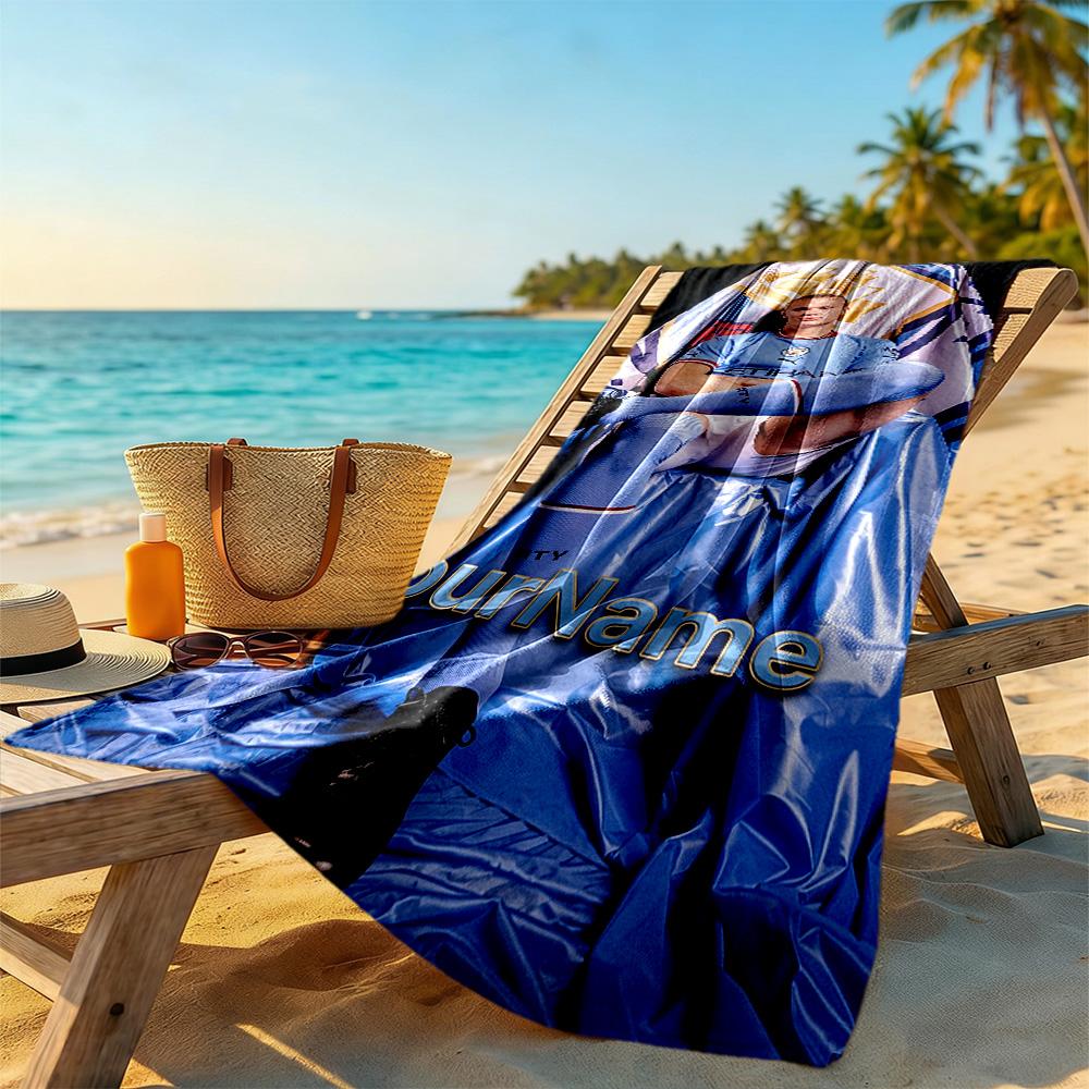 Haaland Customizable Name Beach Towel High Absorbency & Quick-Dry Suitable for Sports Travel Swimming Yoga Bathroom Beach And Pool