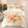 Floral Print Comforter Set Quilt Bedding Set With Pillowcase, Soft Fabric For Women Farmhouse Bedroom Apartment Decor