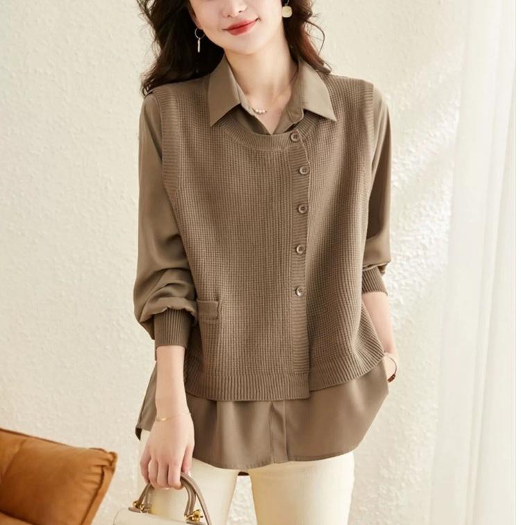 Women's Spring Temperament Elegant Knitwear Long Sleeve Loose Casual Top