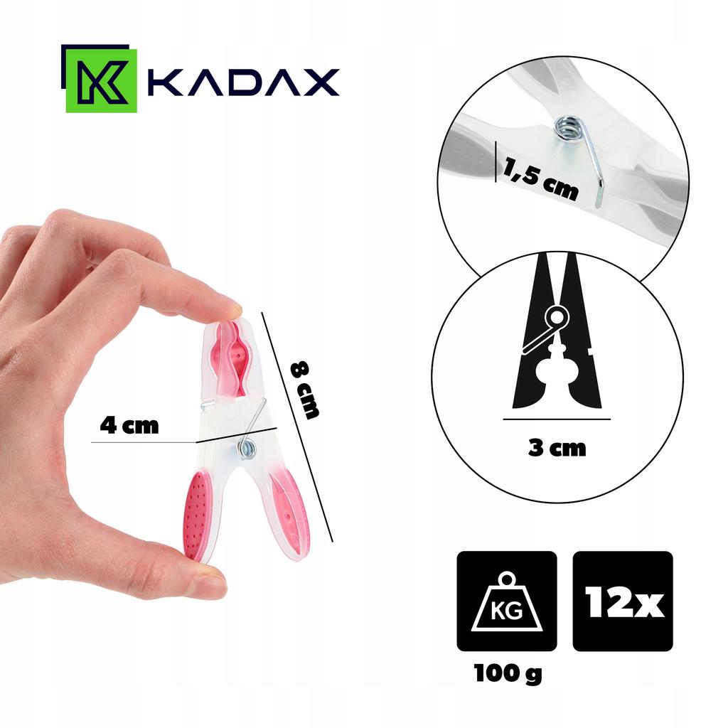 KADAX Clothespins Clips for Laundry 12 Pcs