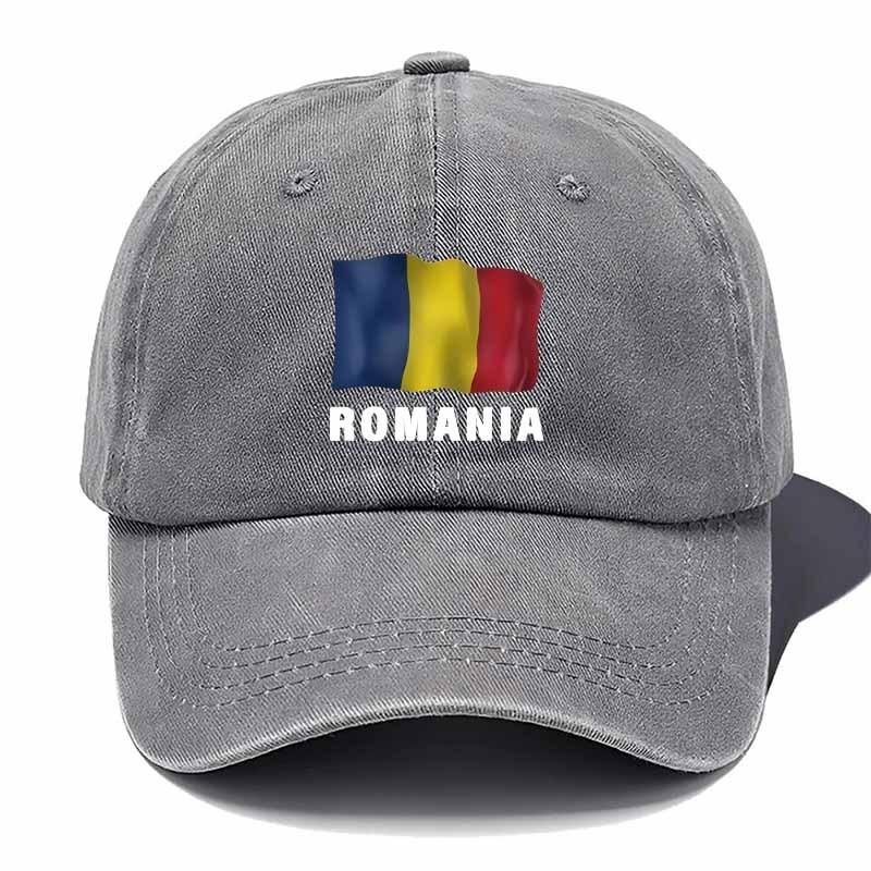 

Romania Flag Distressed Baseball Cap Unisex Vintage Polyester Outdoor Adjustable Cap One Size сірий