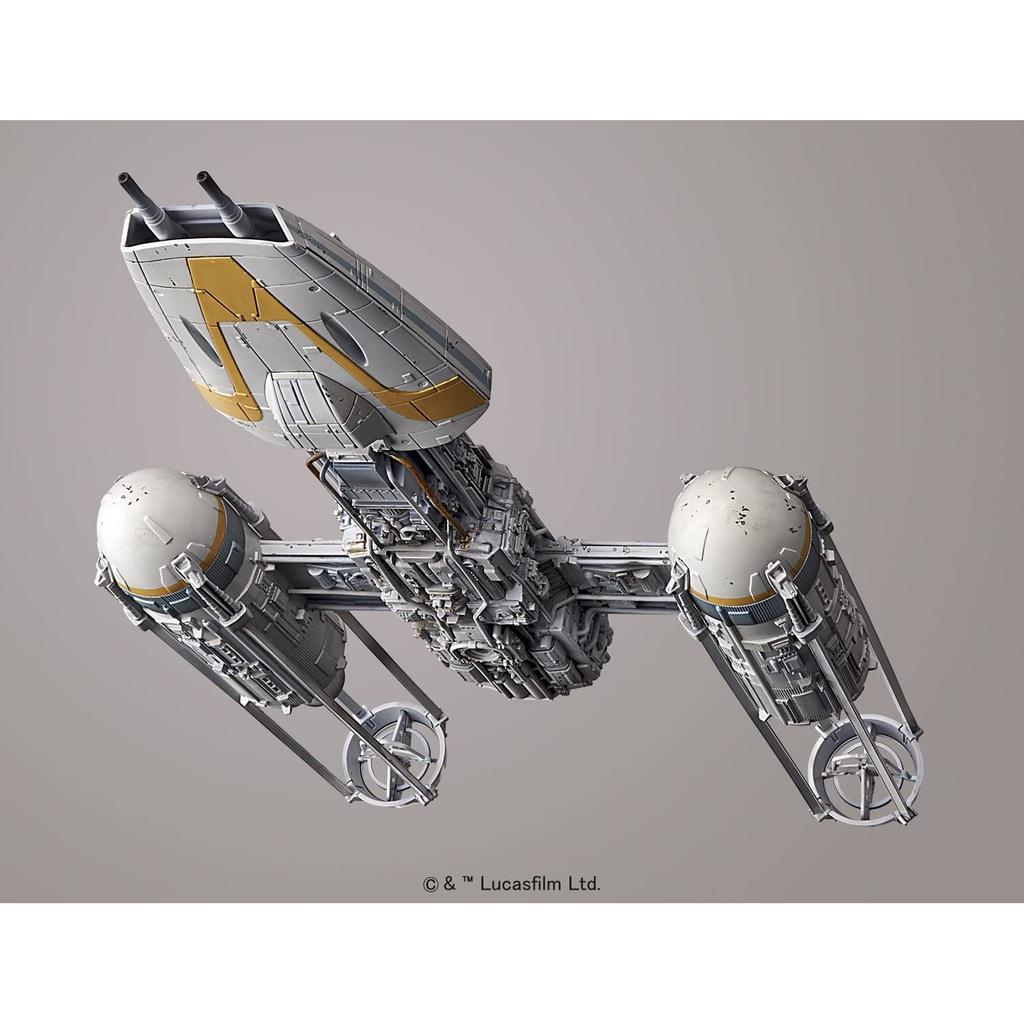 Star Wars Y-Wing Starfighter Zestaw modelarski z tworzywa sztucznego w skali 1/72, wstępnie pomalowany